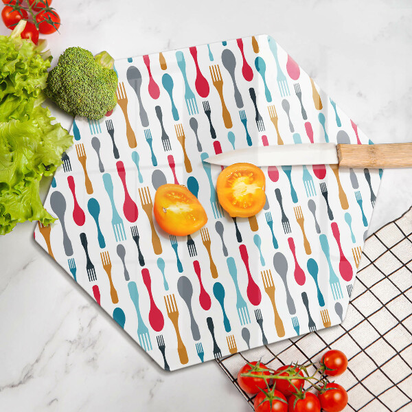 Üveg vágódeszka Kanál illusztráció