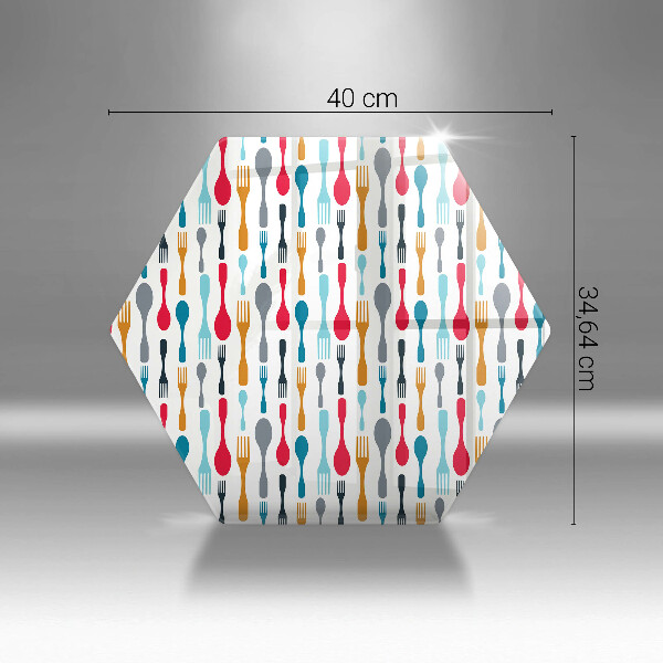 Üveg vágódeszka Kanál illusztráció