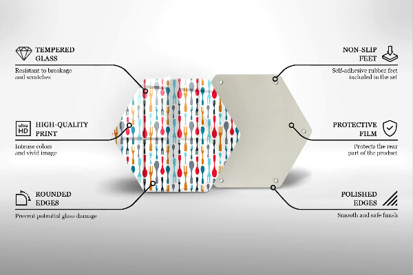 Üveg vágódeszka Kanál illusztráció