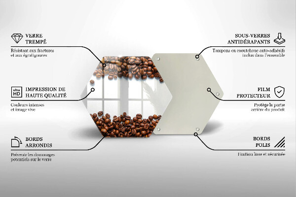 Üveg vágódeszka Kávébab