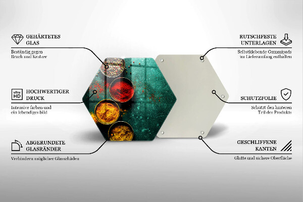 Üveg vágódeszka Keleti fűszerek