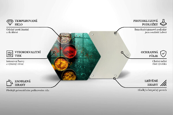Üveg vágódeszka Keleti fűszerek