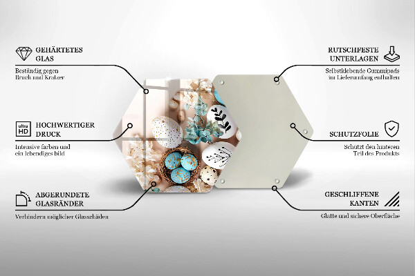 Üveg vágódeszka Húsvéti díszek