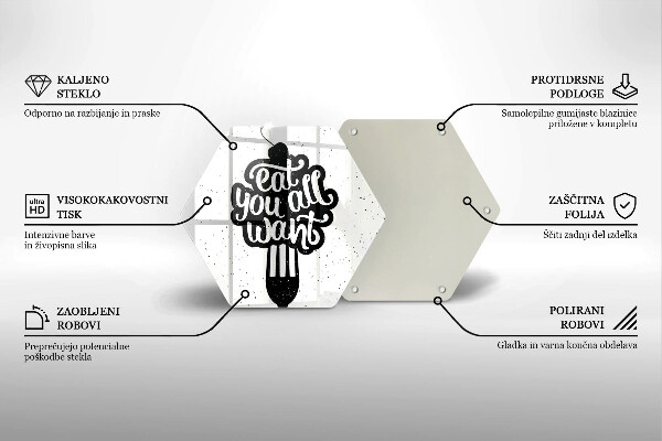 Üveg vágódeszka Eat all you want