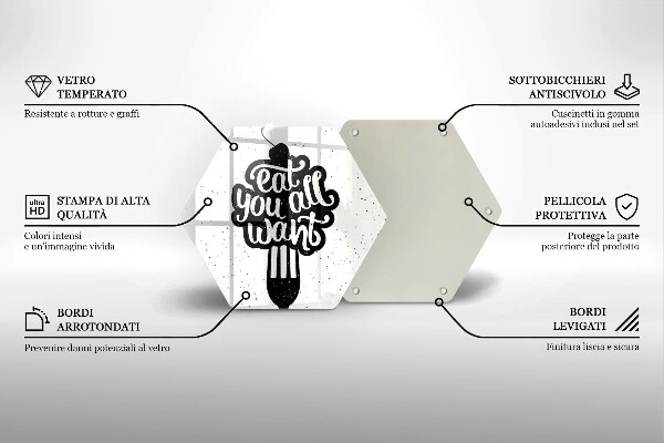 Üveg vágódeszka Eat all you want