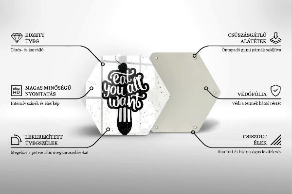 Üveg vágódeszka Eat all you want