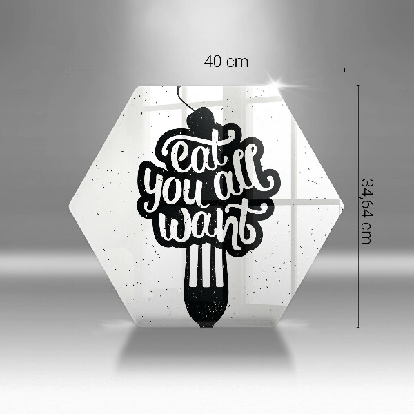 Üveg vágódeszka Eat all you want