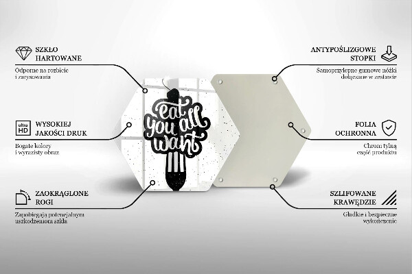 Üveg vágódeszka Eat all you want