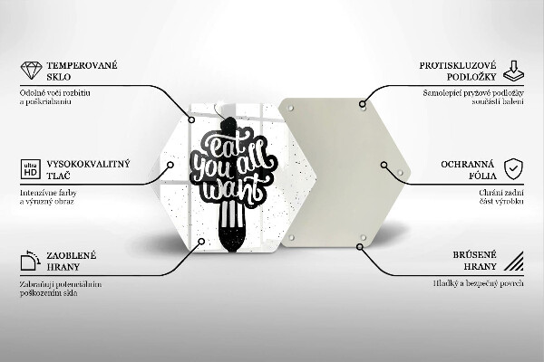 Üveg vágódeszka Eat all you want