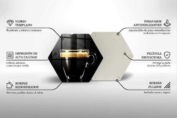 Üveg vágódeszka Egy pohár fekete kávé