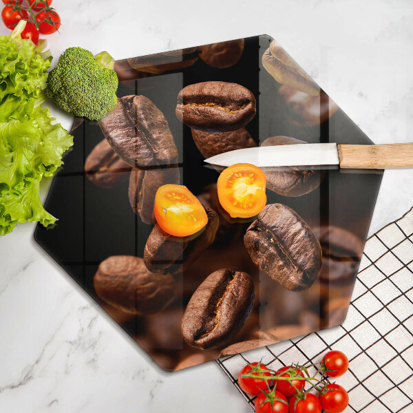 Üveg vágódeszka Barna szemes kávé