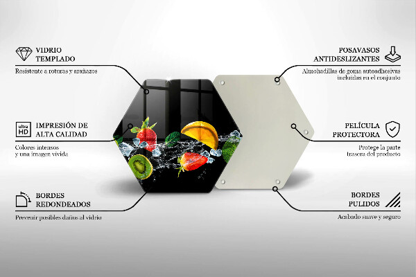 Üveg vágódeszka Gyümölcsök vízben