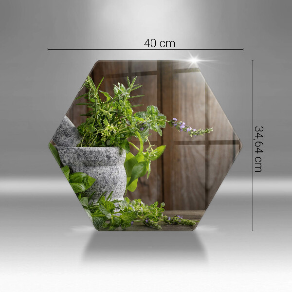 Üveg vágódeszka Zöld gyógynövények