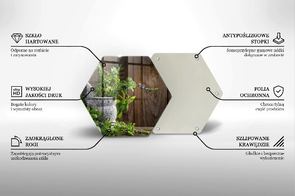 Üveg vágódeszka Zöld gyógynövények