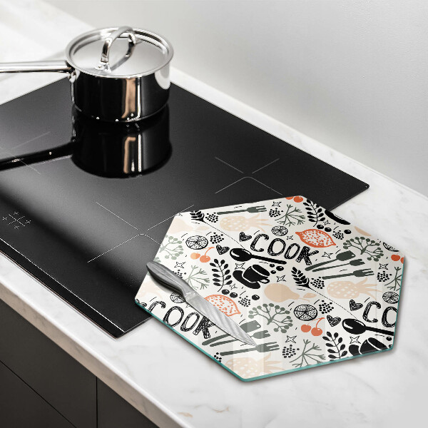 Üveg vágódeszka Rajzfilm konyhai motívum