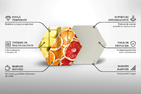 Üveg vágódeszka Színes gyümölcsök