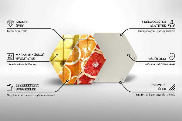 Üveg vágódeszka Színes gyümölcsök