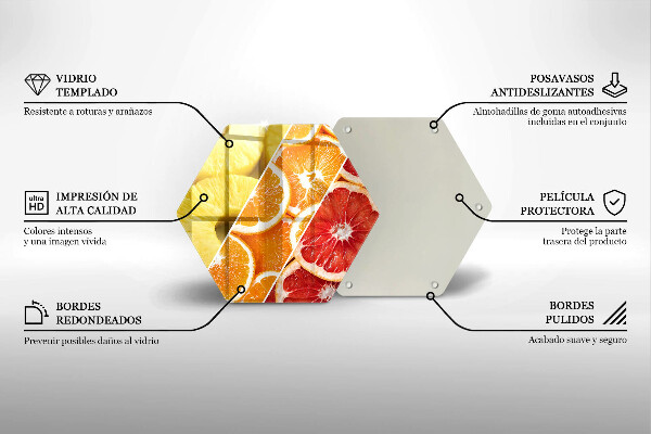 Üveg vágódeszka Színes gyümölcsök
