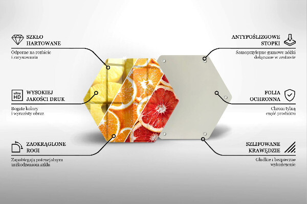 Üveg vágódeszka Színes gyümölcsök