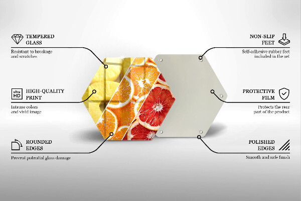 Üveg vágódeszka Színes gyümölcsök