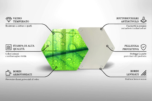 Üveg vágódeszka Közeli kép egy levélről