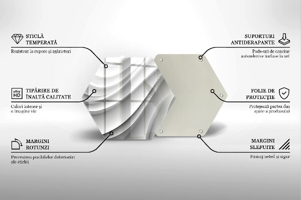 Üveg vágódeszka Geometriai vonalak