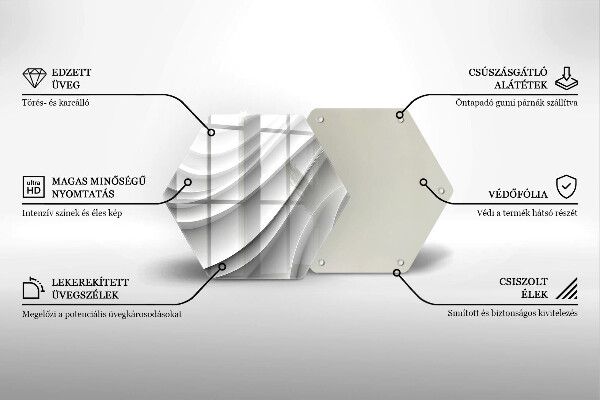 Üveg vágódeszka Geometriai vonalak