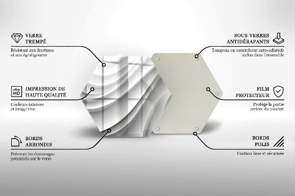 Üveg vágódeszka Geometriai vonalak