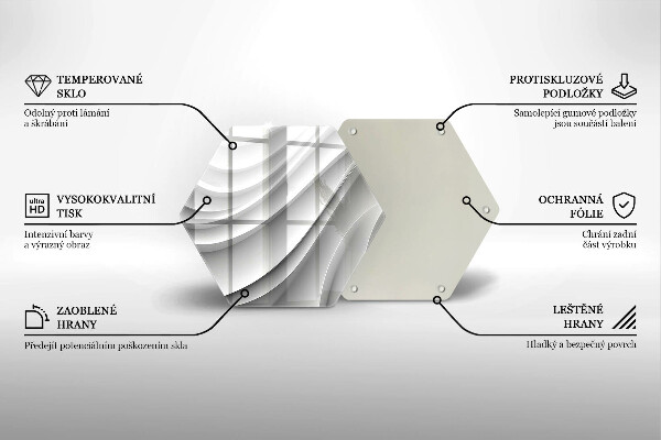 Üveg vágódeszka Geometriai vonalak