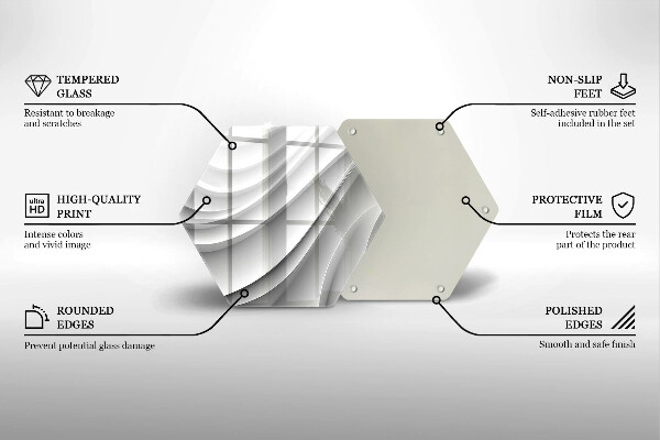 Üveg vágódeszka Geometriai vonalak