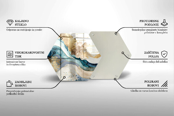 Üveg vágódeszka Színes márvány