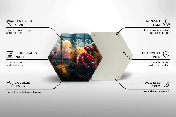 Üveg vágódeszka Gyümölcsök vízben