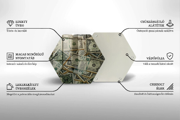 Üveg vágódeszka Pénz dollár