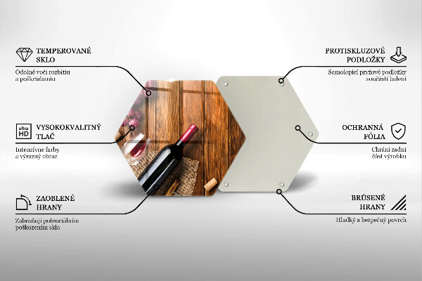 Üveg vágódeszka Egy üveg vörösbor