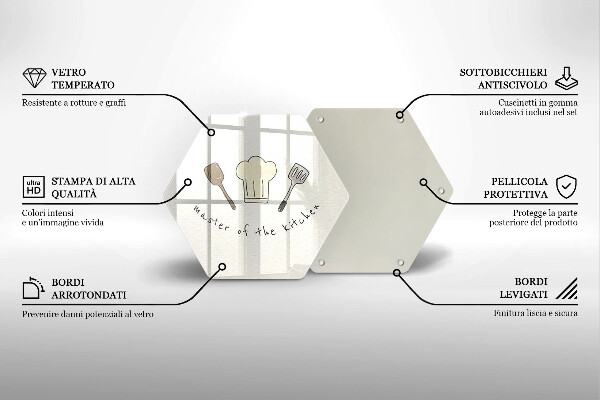 Üveg vágódeszka Master of the Kitchen