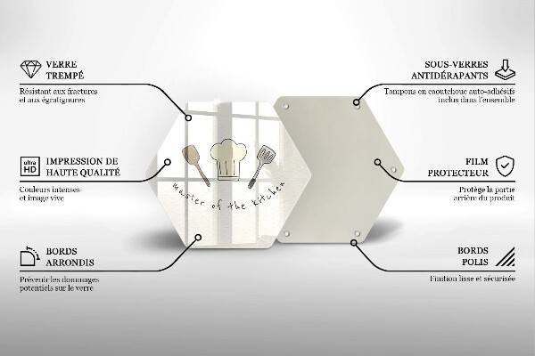 Üveg vágódeszka Master of the Kitchen