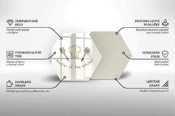 Üveg vágódeszka Master of the Kitchen