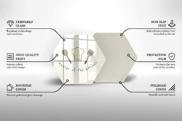 Üveg vágódeszka Master of the Kitchen