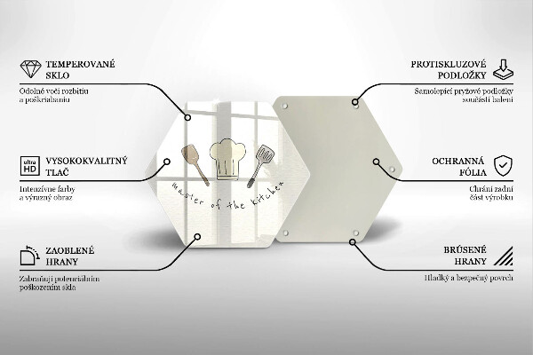 Üveg vágódeszka Master of the Kitchen