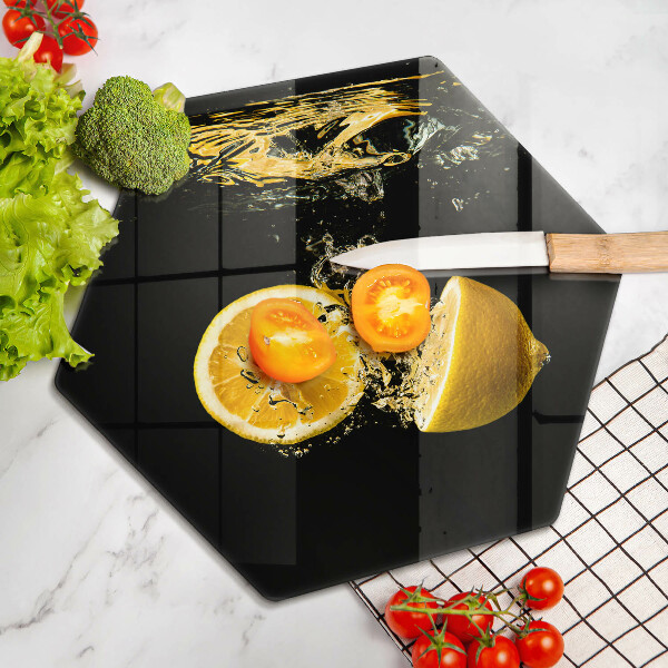 Üveg vágódeszka Lédús citrom gyümölcs