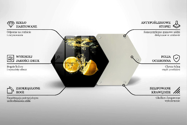 Üveg vágódeszka Lédús citrom gyümölcs
