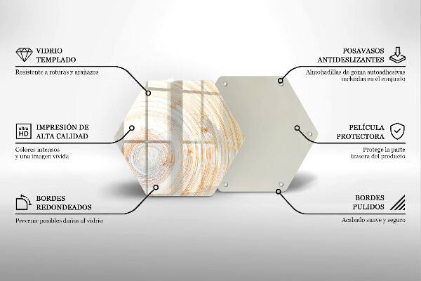 Üveg vágódeszka Fa textúra