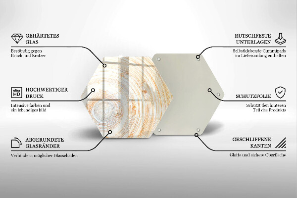 Üveg vágódeszka Fa textúra