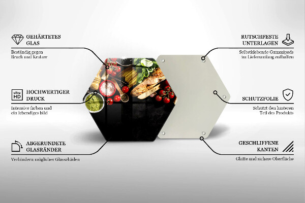 Üveg vágódeszka Olasz alapanyagok és fűszerek