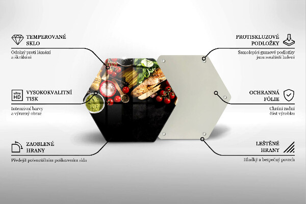 Üveg vágódeszka Olasz alapanyagok és fűszerek