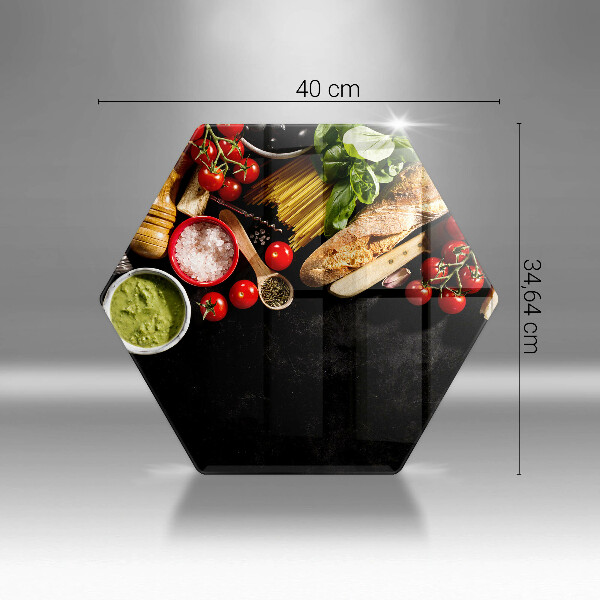 Üveg vágódeszka Olasz alapanyagok és fűszerek