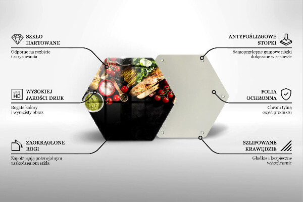 Üveg vágódeszka Olasz alapanyagok és fűszerek