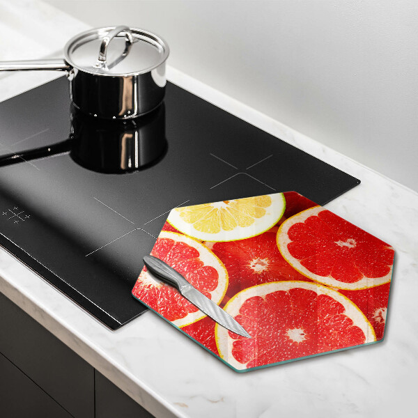 Üveg vágódeszka Grapefruit szeletek