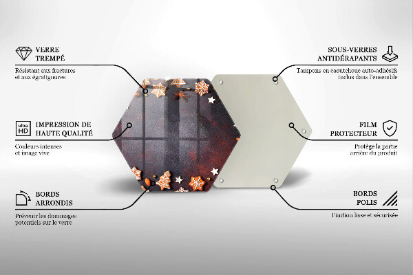 Üveg vágódeszka Mézeskalács karácsony