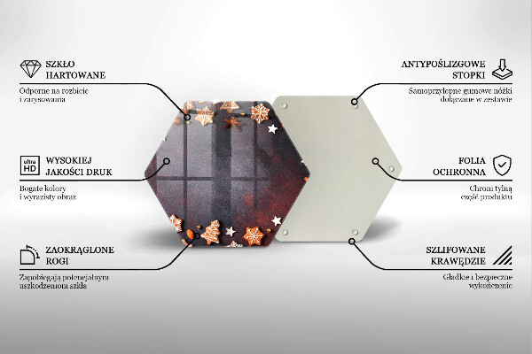 Üveg vágódeszka Mézeskalács karácsony